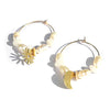 Large Sun and Moon Hoops