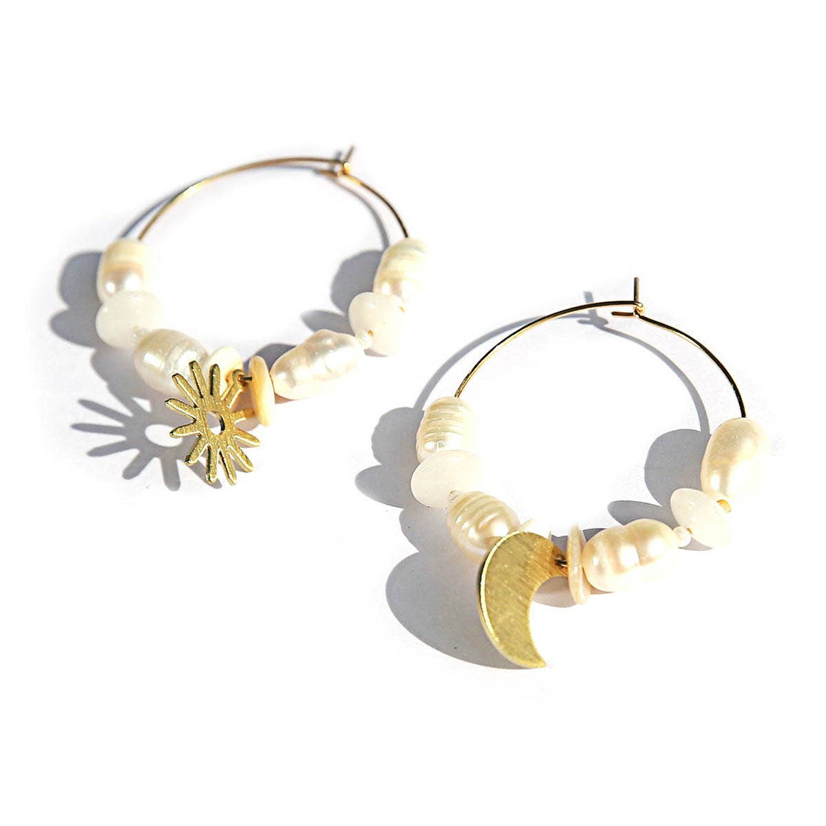 Large Sun and Moon Hoops