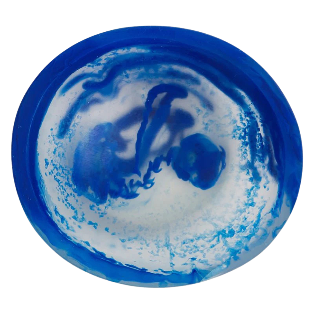 The Astrid Tiny Bowl is a small yet impactful piece that’s perfect for the table or for storing your precious trinkets, reimagined here in our stunning swirling together a rich cobalt blue and transparent resin for a bold statement.  By Sage & Clare