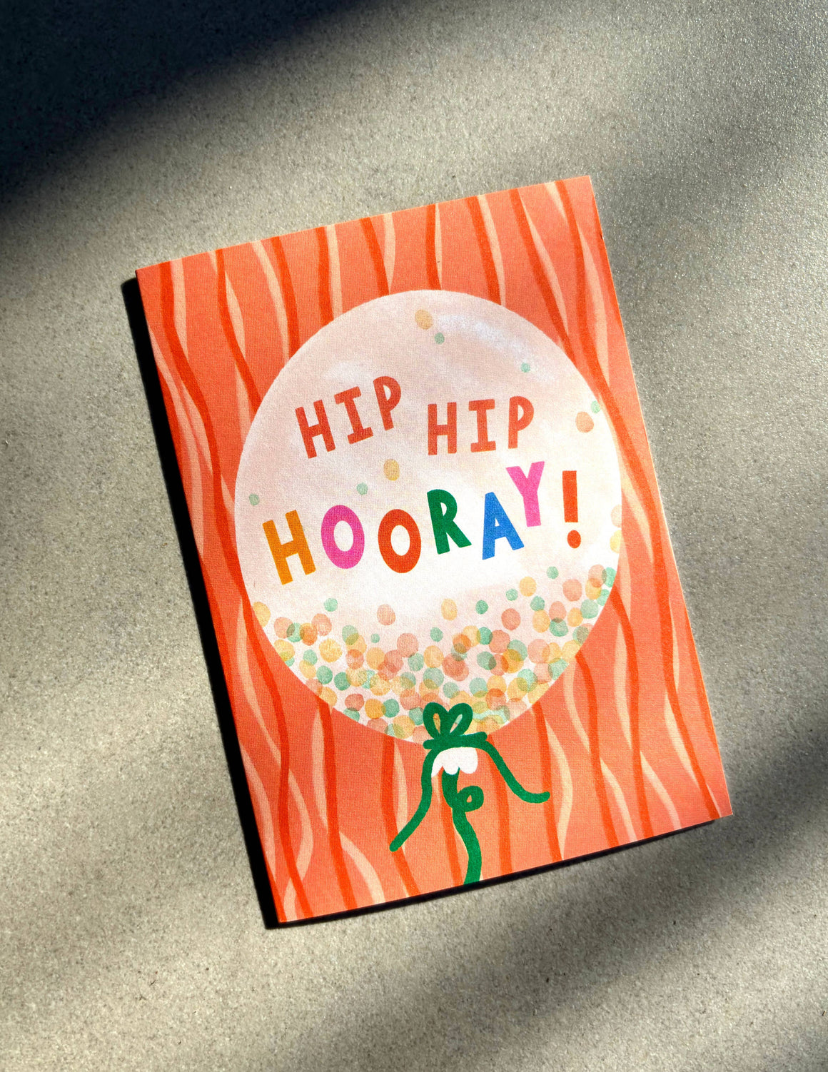 Hip Hip Hooray Birthday Card - Balloon Cute Confetti Bday 