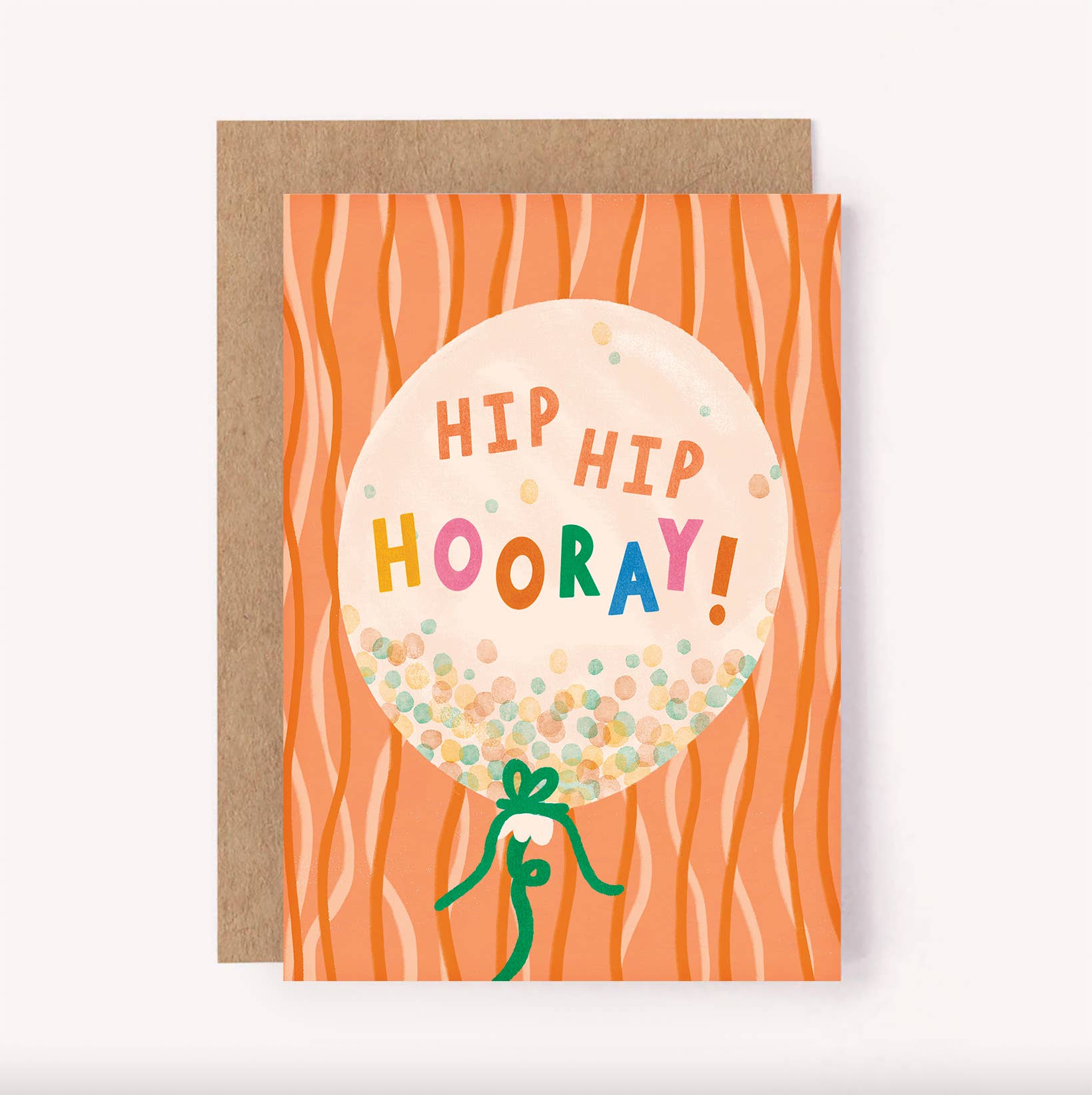 Hip Hip Hooray Birthday Card - Balloon Cute Confetti Bday 