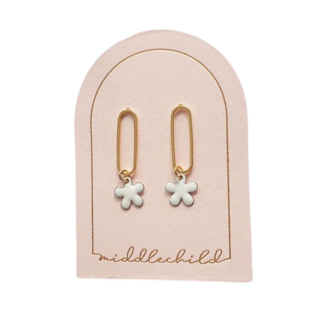 Buddy Earrings -White