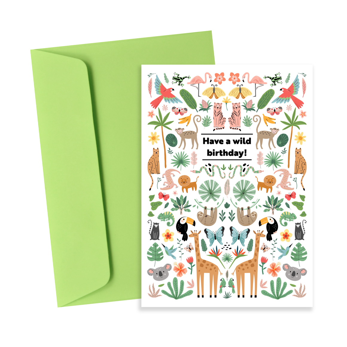 Have a Wild Birthday Card - Cute Kids Animal Birthday Card: White