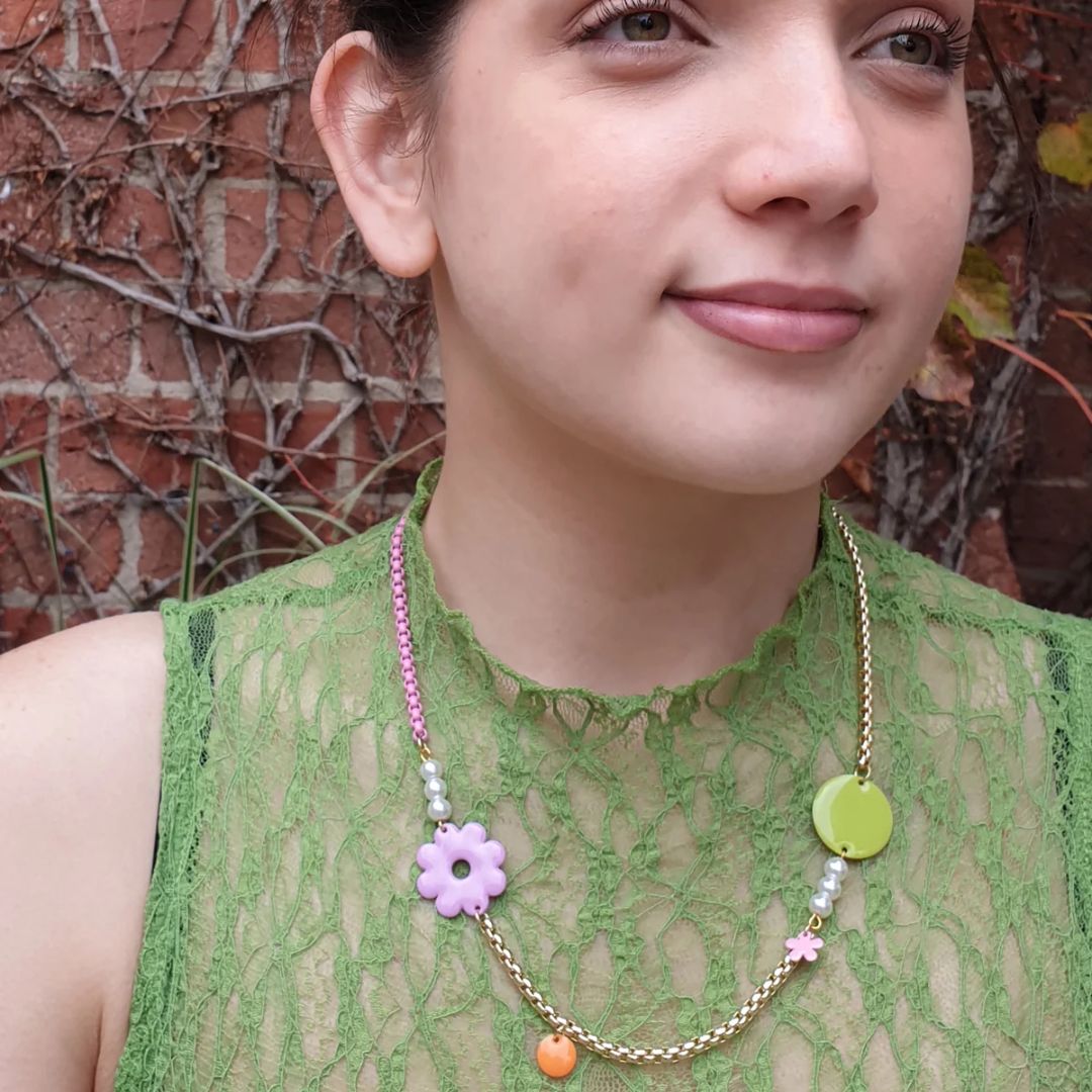 Cousins Necklace - Lilac/Avocado