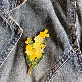 Golden Wattle Embroidered Patch