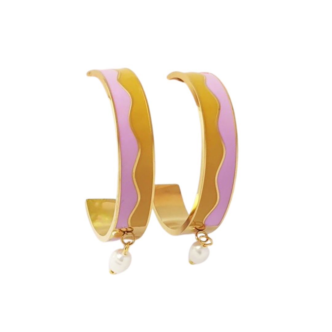 Meridian Hoops-Chartreuse/Lilac