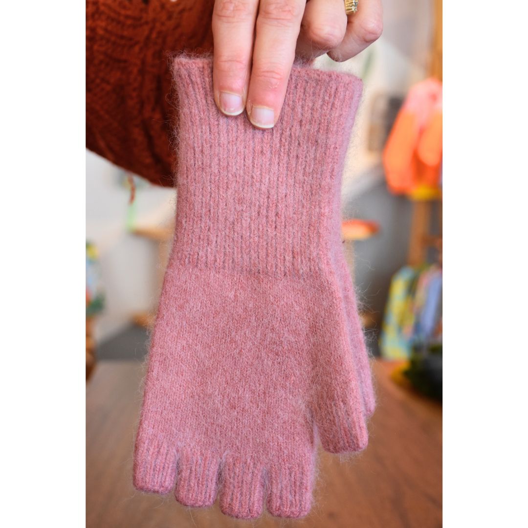 Fingerless gloves / Angora / Lambswool