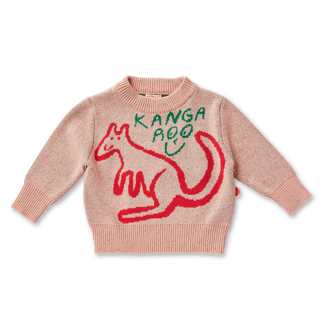 Pink Kangaroo Cotton Knit Jumper