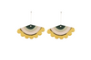 erin lightfoot-A fun party earring that can be easily worn by day. A classic fan shape with a playful scalloped edge and hand-painted arcs. 